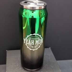 Jamaica Yeah Mon Green Stainless Steel Insulated Travel Tumbler.